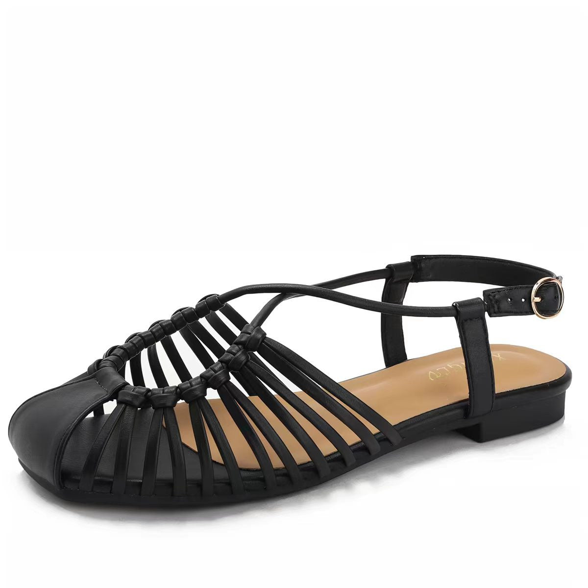 Woven Buckle Flat Sandals