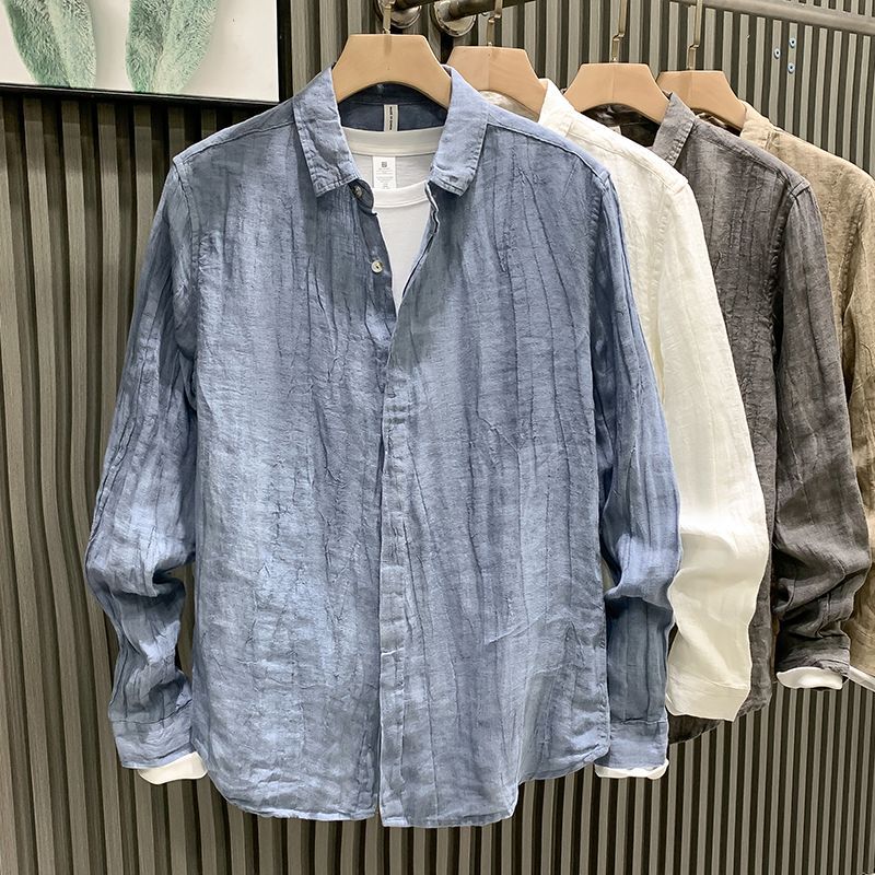 Premium Linen Texture Button Down
