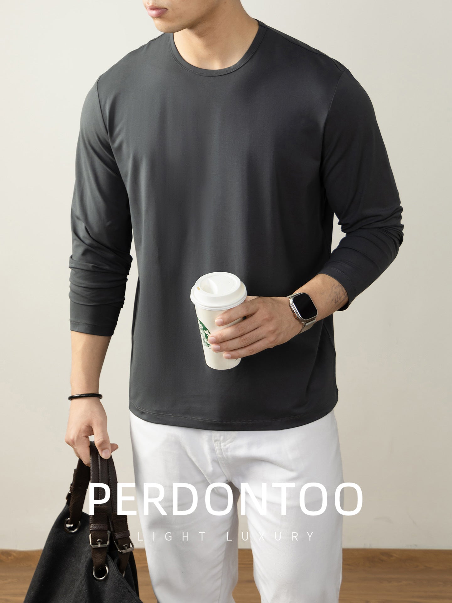 Men's Light Luxury Long-Sleeve T-Shirt