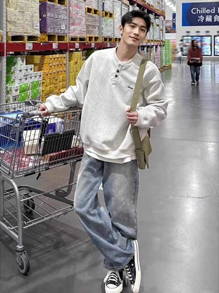 Collarless Knit Pullover