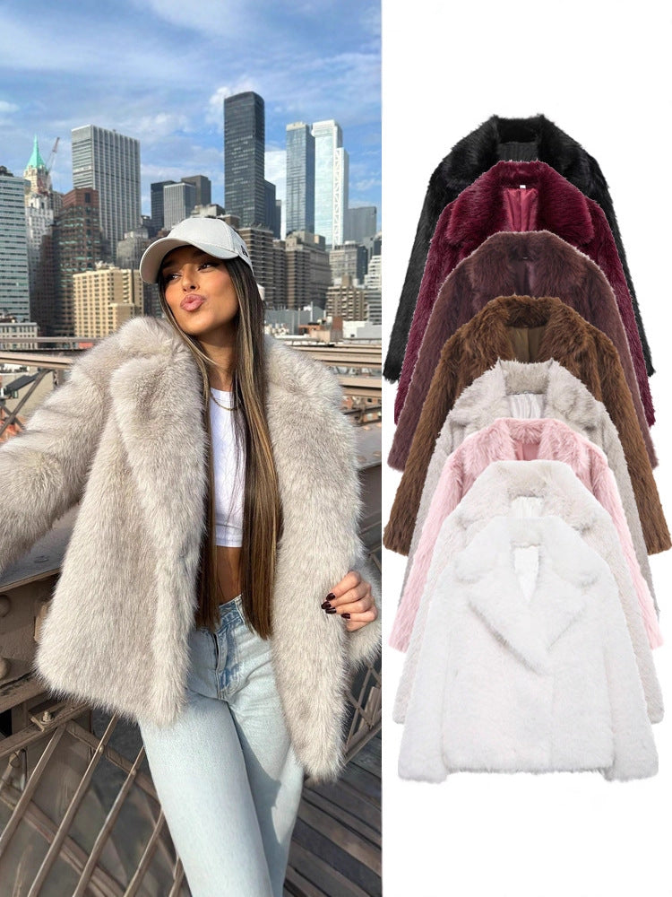 Women's Plush Faux Fur Jacket