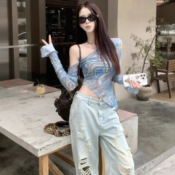 Asymmetrical Long-Sleeve Top