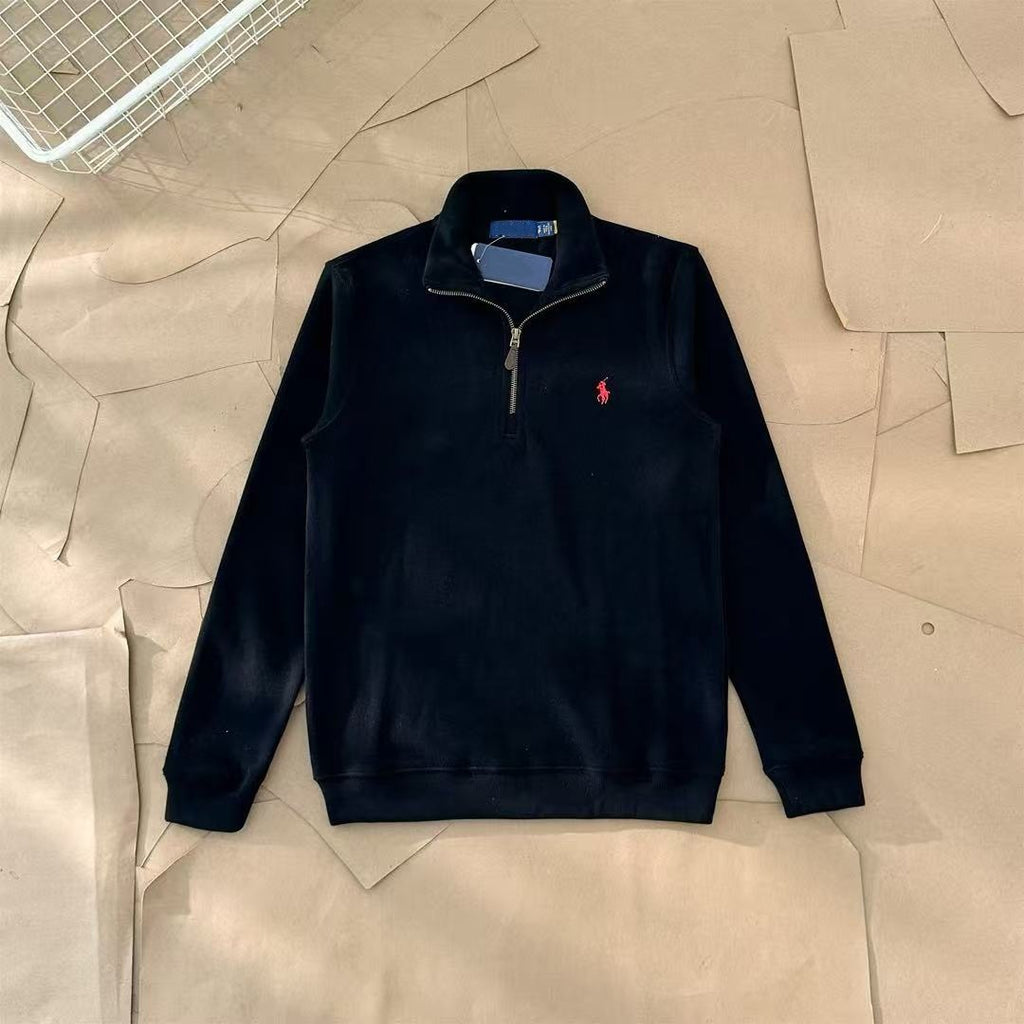 Unisex Quarter-Zip Embroidered Knit Pullover