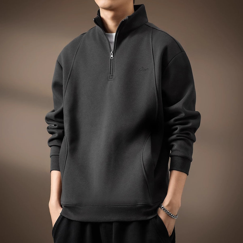 Half-Zip Stand Collar Sweatshirt