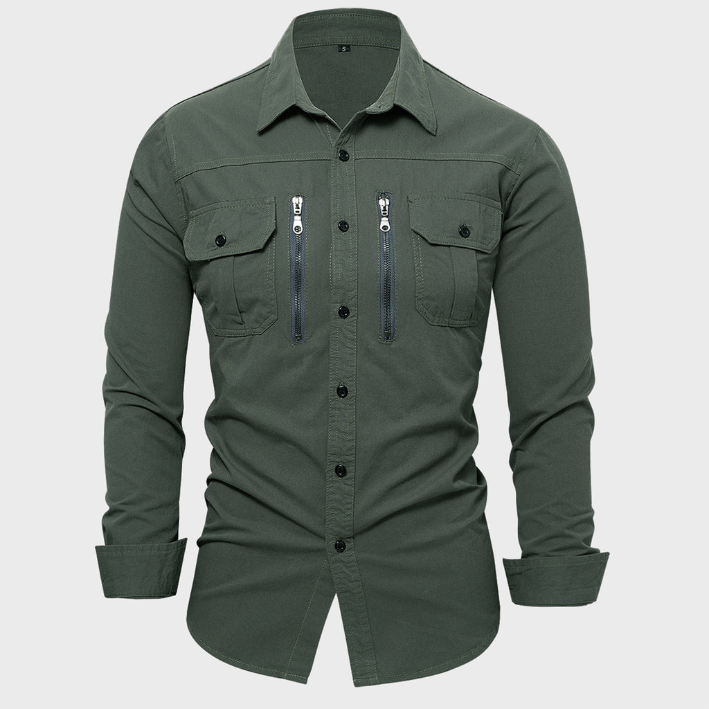 Multi-Pocket Tactical Utility Shirt