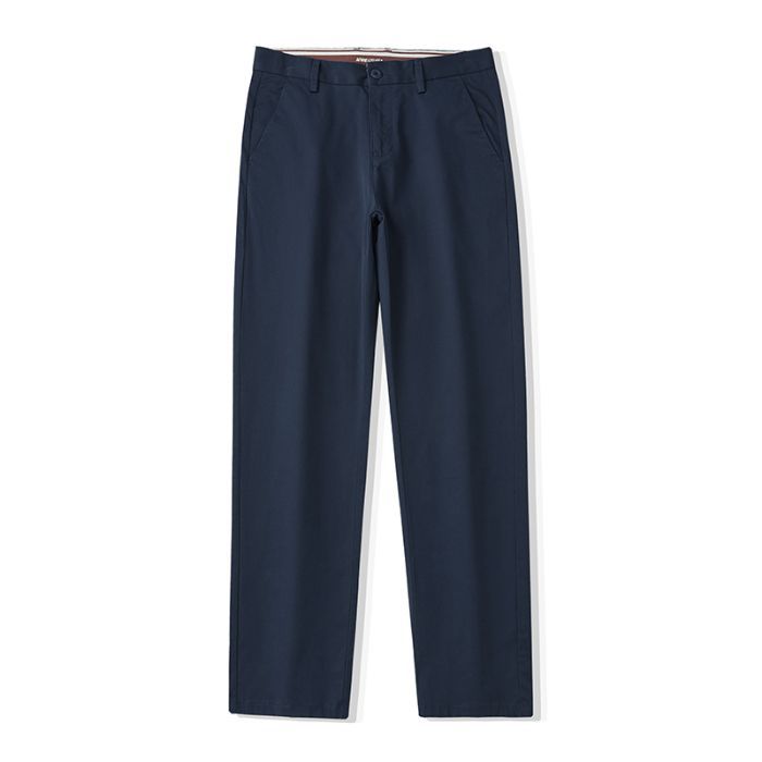 Premium Straight-Leg Cotton Stretch Casual Pants