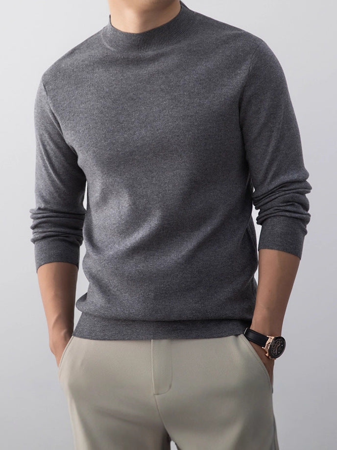 Men's Mock Neck Knitted Sweater