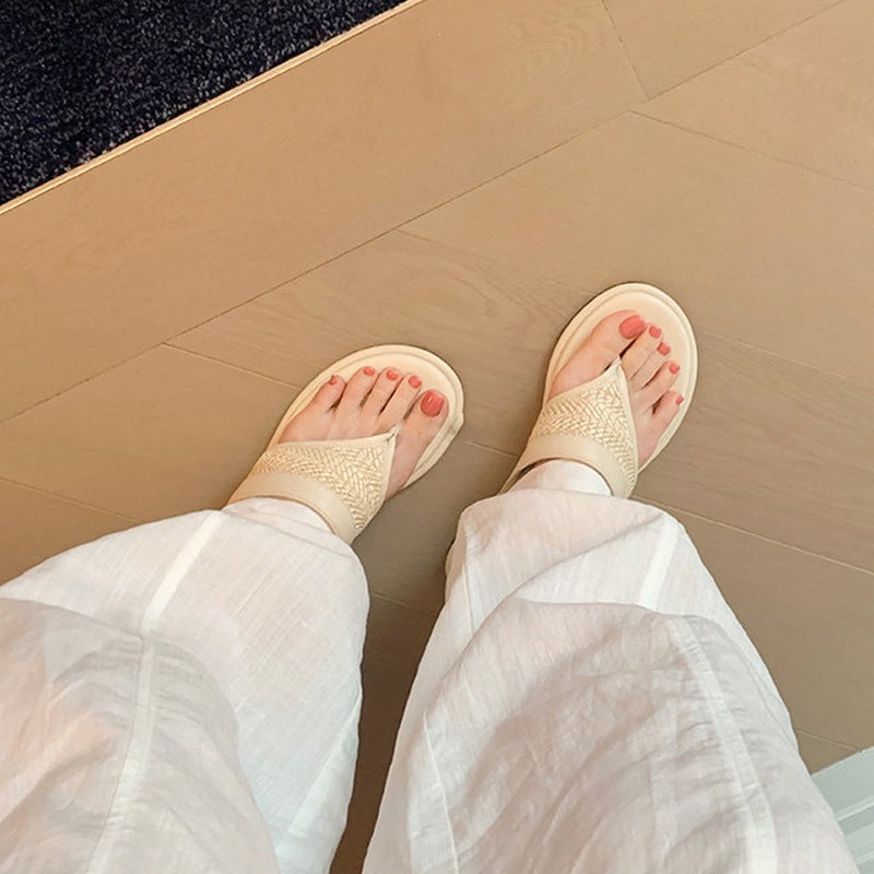Woven Wedge Flip-Flops