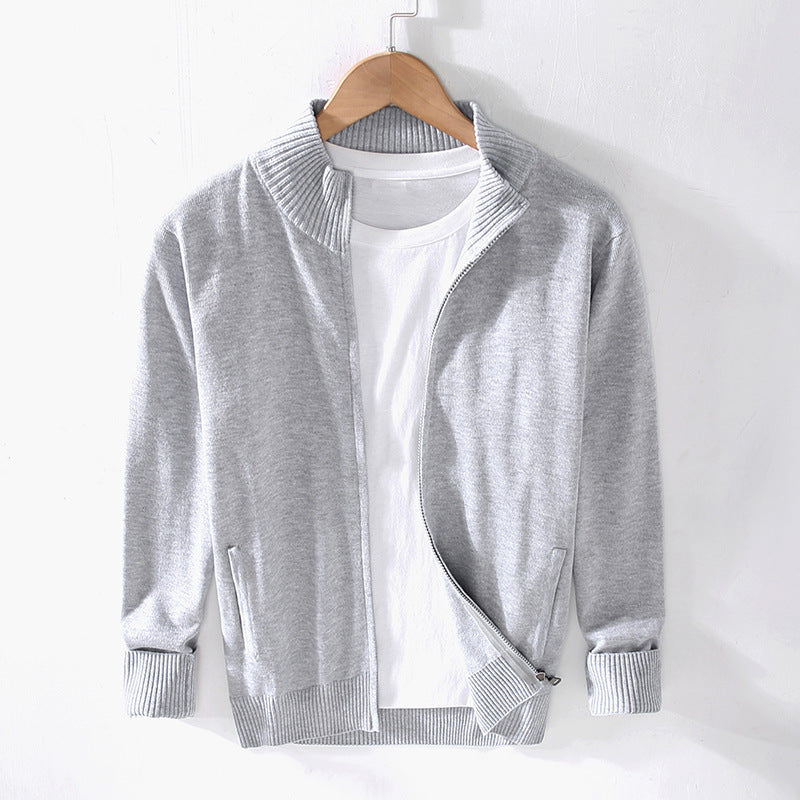 Collar Zip-Up Cardigan