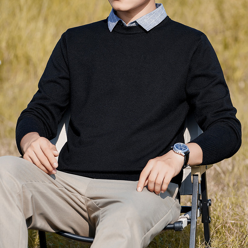 Men's Mock Two-Piece Knit Sweater