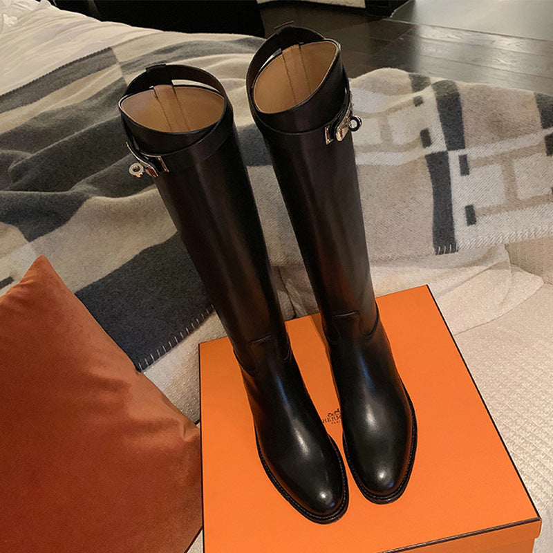 Knee-High Leather Riding Boots