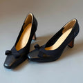 Square-Toe Bow Pumps