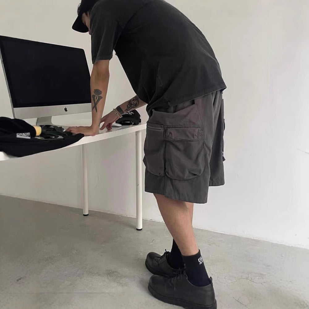 Vintage-Washed Cargo Shorts