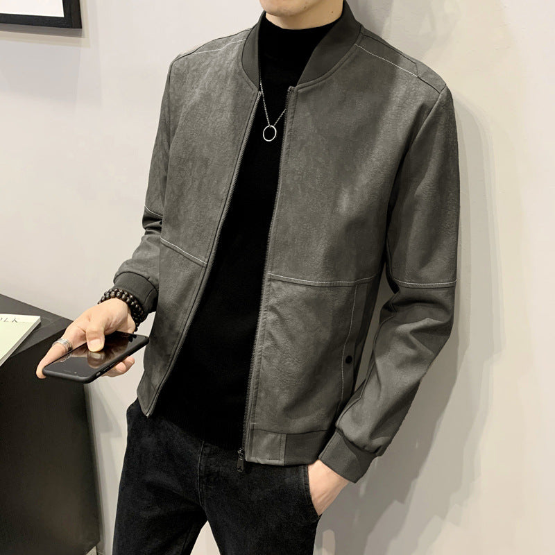 Slim Fit Faux Leather Jacket