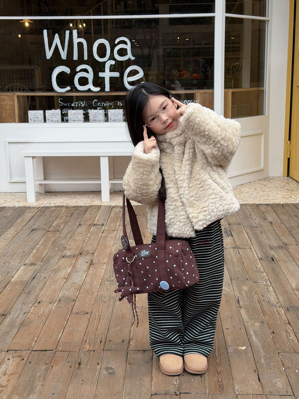 Girls' Plush Stand-Collar Puffer Jacket