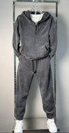 Grey fleece foot set