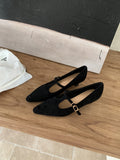 Pointed-Toe Mary Jane Heels