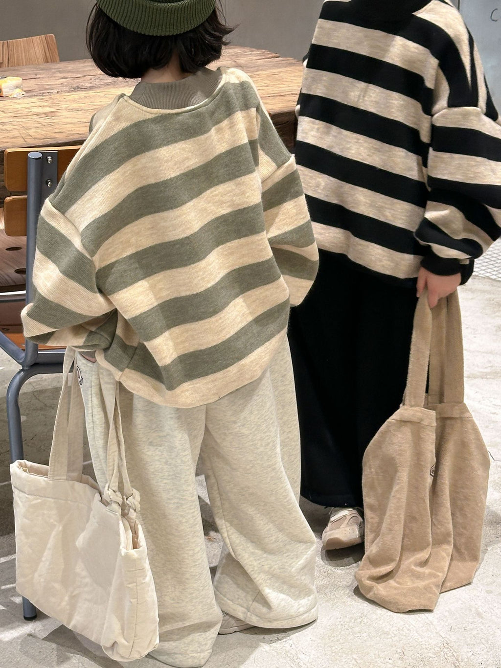 Kids' Striped Fleece-Lined Sweatshirt