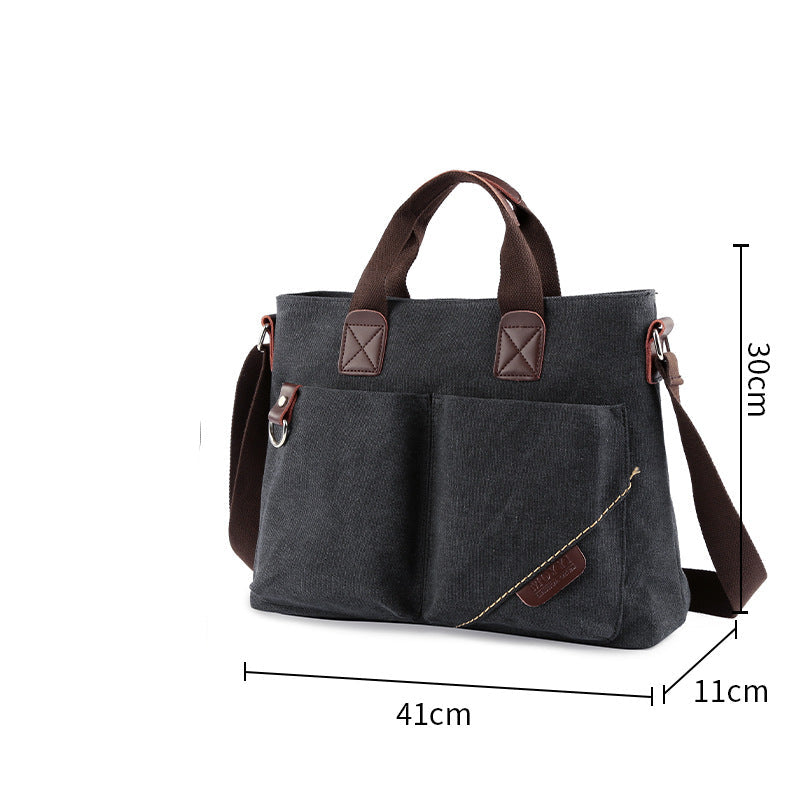 Versatile Canvas Multi-Pocket Messenger