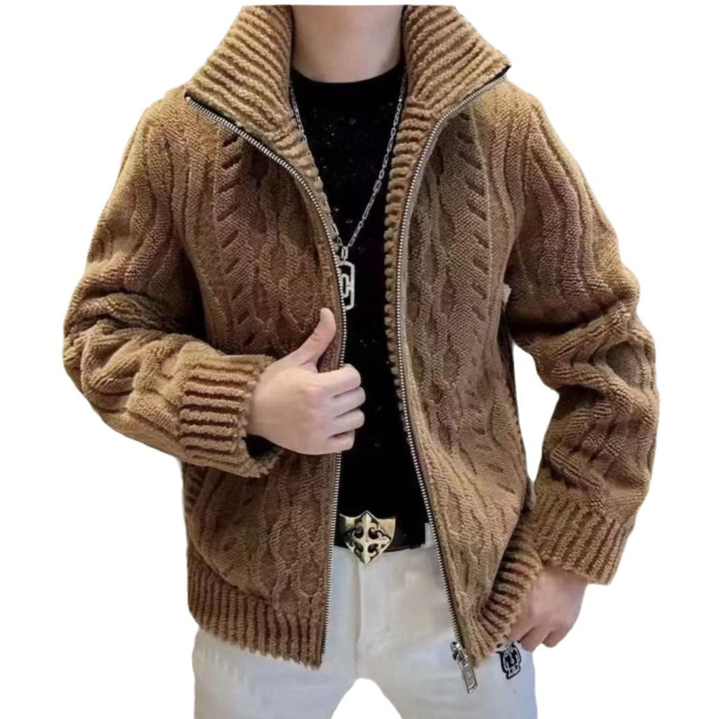 Men’s Zip-Front Cable Knit Cardigan