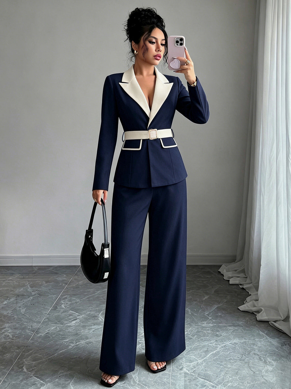 Sleeveless Blazer and Trousers Set