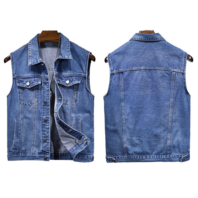 Trendy Sleeveless Denim Vest