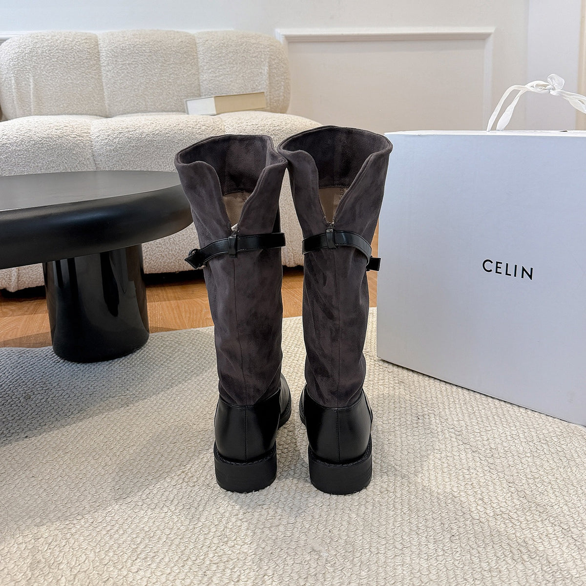 Slouch Buckle Riding Boots