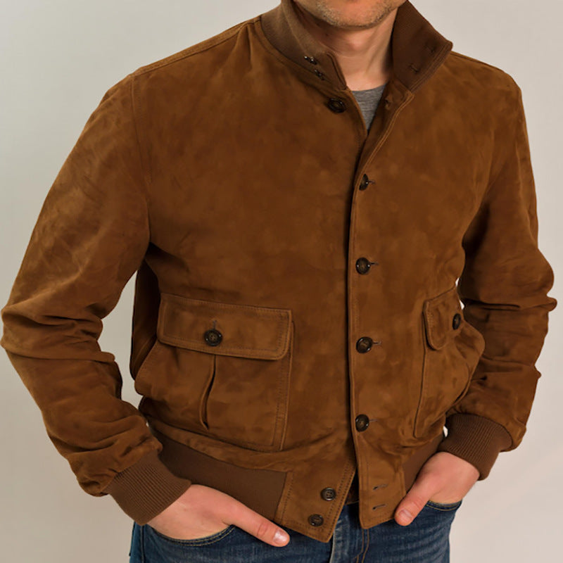 Premium Suede Bomber Jacket