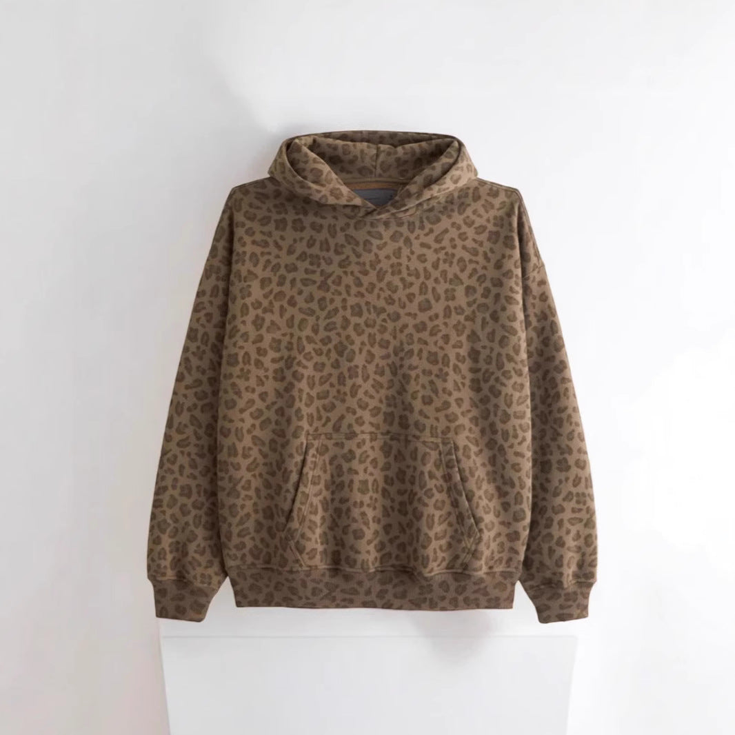 Leopard Print Pullover Hoodie