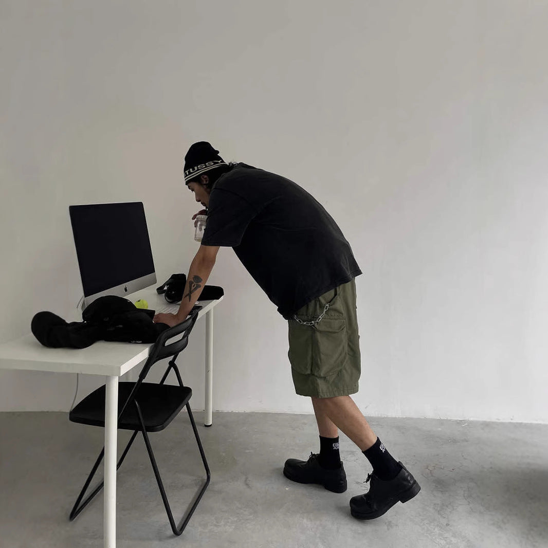 Vintage-Washed Cargo Shorts