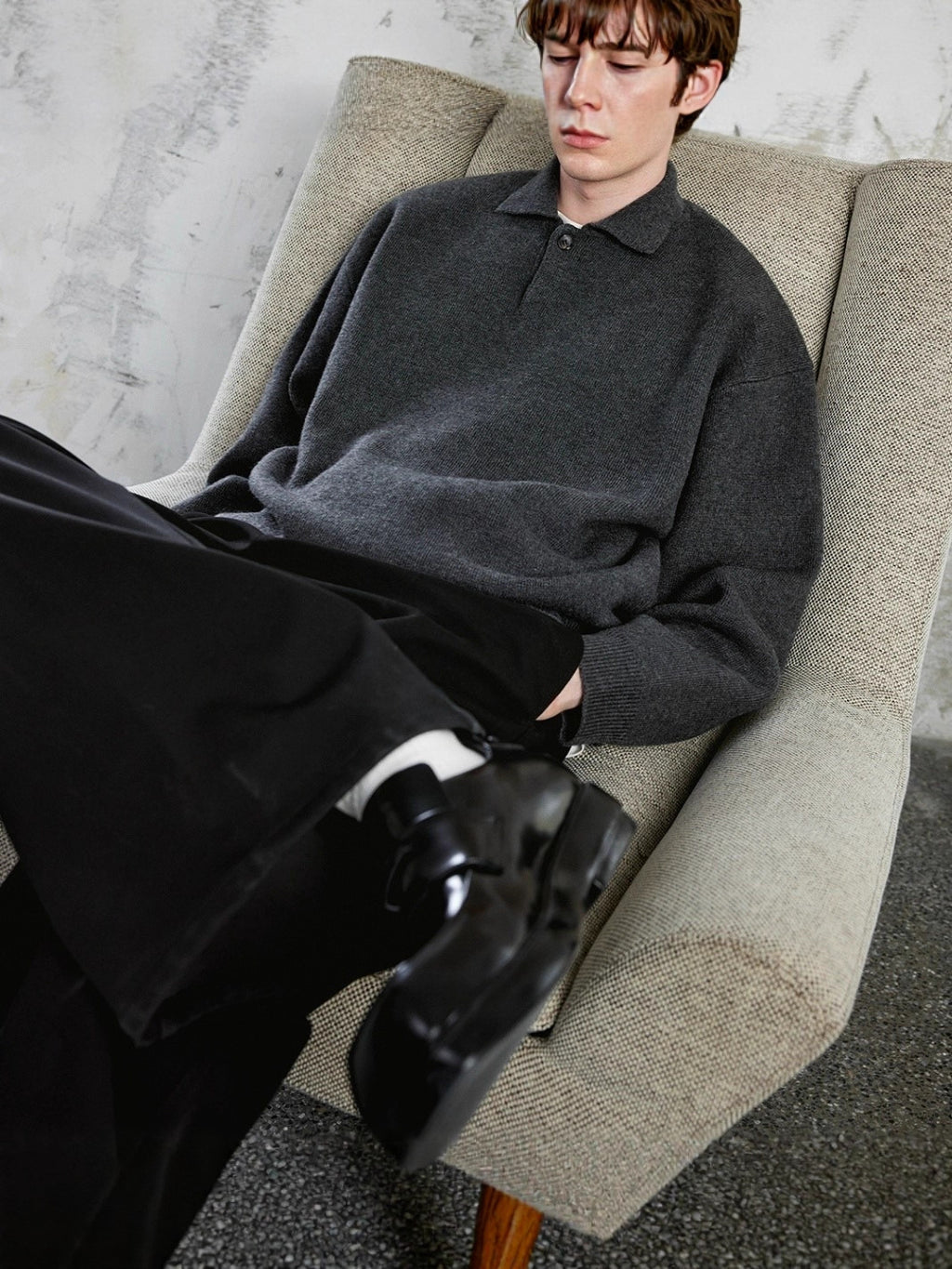 Polo Collar Knit Sweater