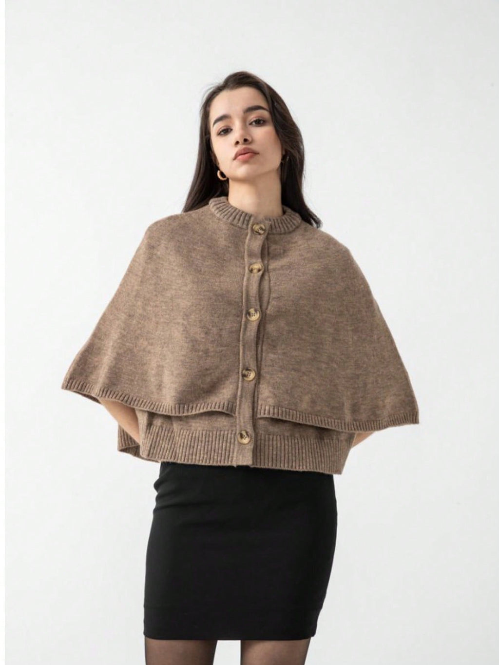 Women's Cropped Knit Shawl Cardigan
