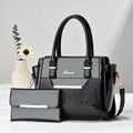 Crocodile-Texture Handbag Set