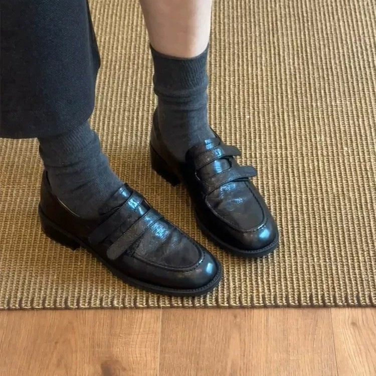 Leather Velcro Loafers