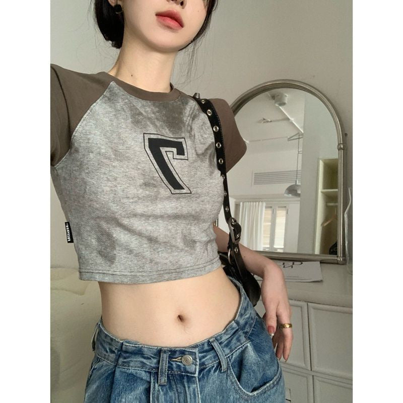 Vintage-Inspired Ringer Crop Top