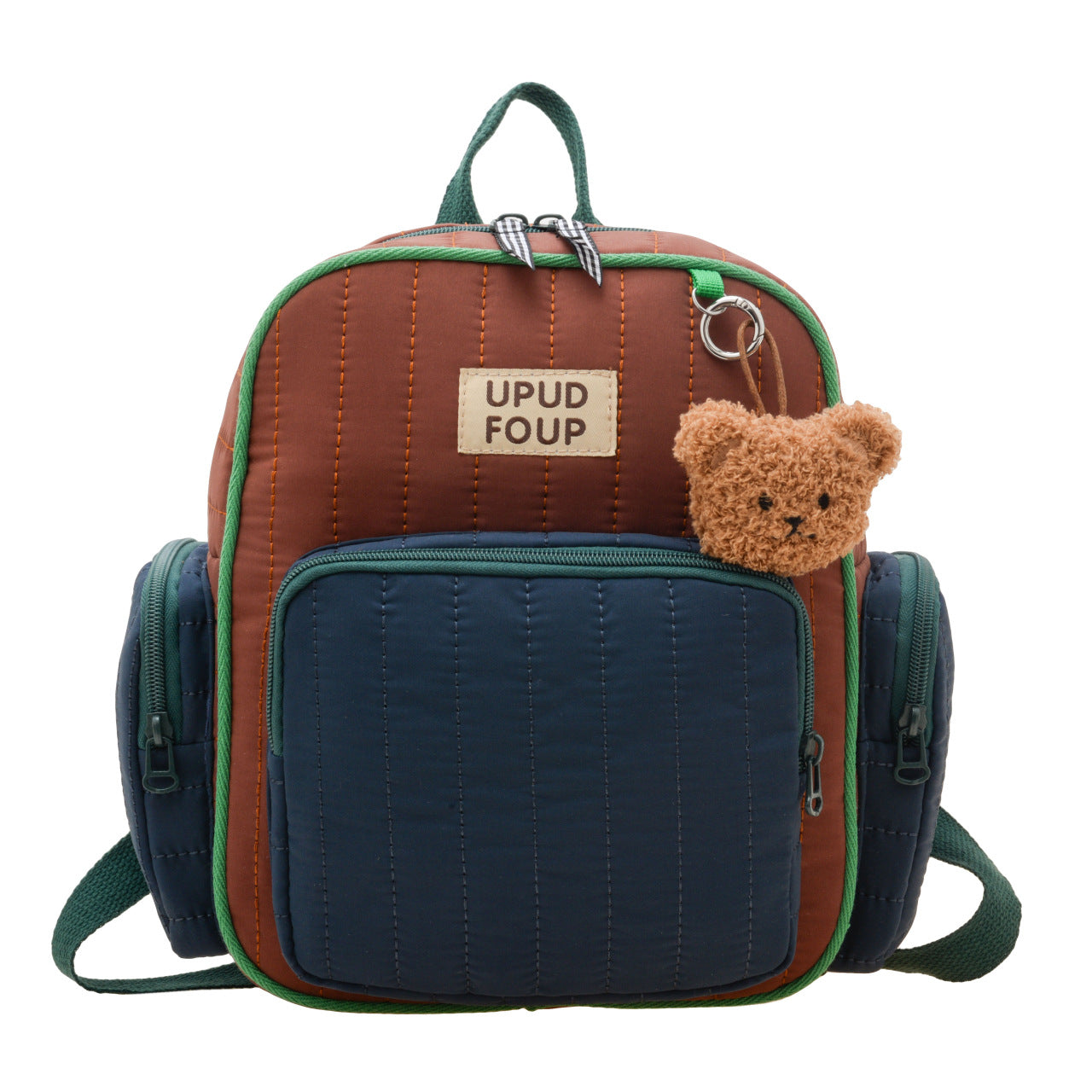 Quilted Bear Charm Backpack