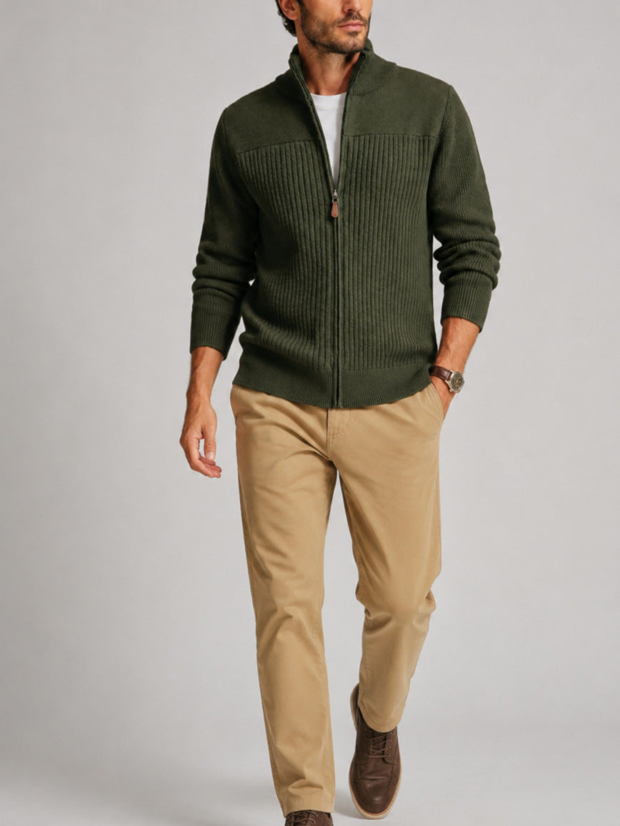 Men's Ribbed Zip Cardigan