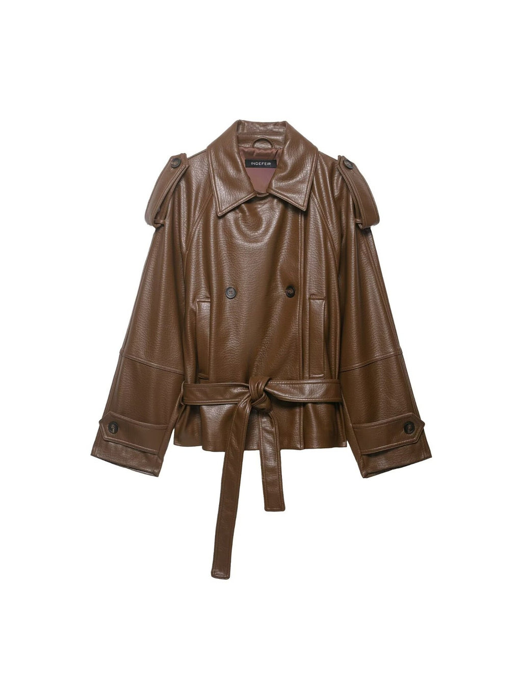 Women's Belted Faux Leather Moto Jacket