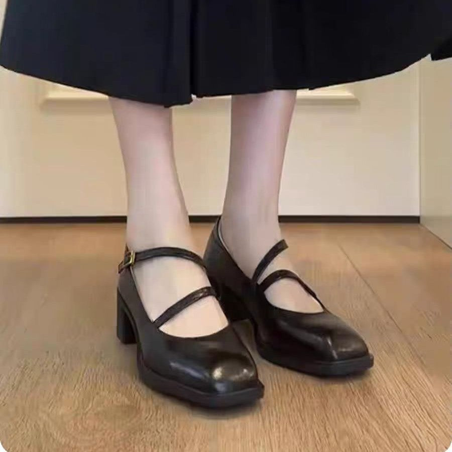 Leather Vintage Mary Jane Heels