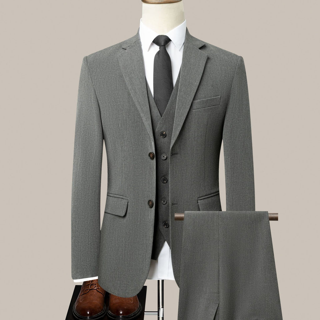 Modern Business-Fit Three-Piece Suit