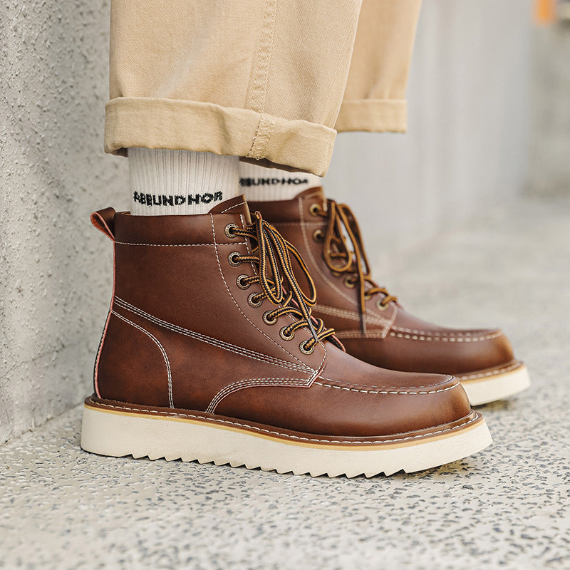Rugged Lace-Up Work Boots