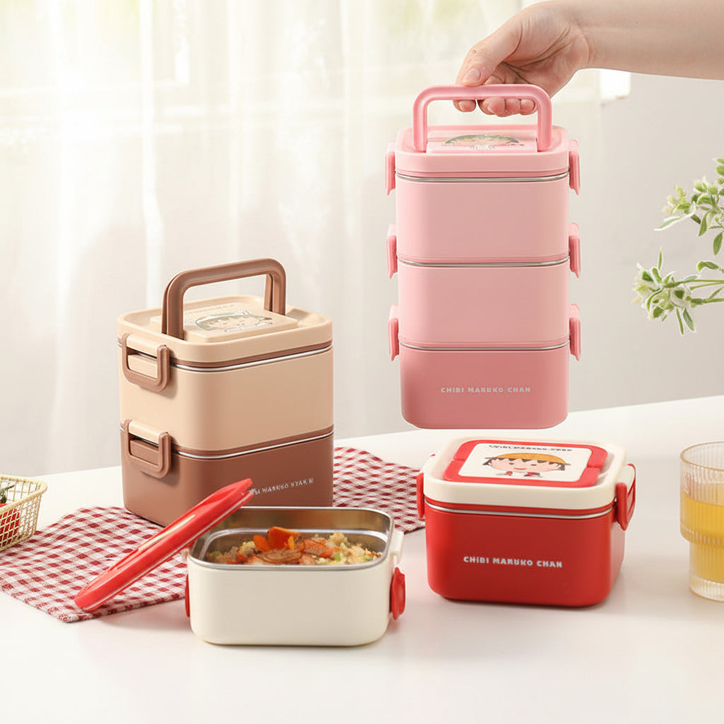 Multi Tier Insulated Stainless Steel Bento Lunch Box