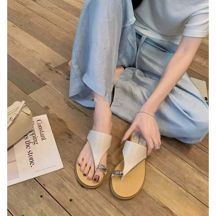 Leather Platform Flip-Flops