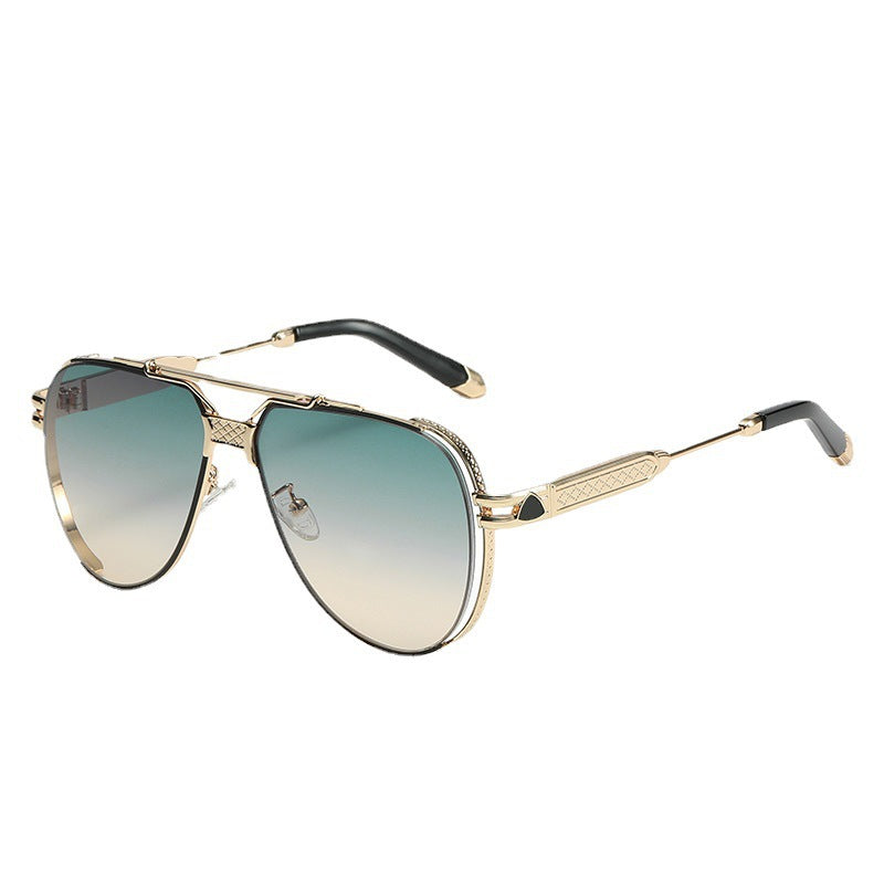 Aviation-Inspired Double-Bar Sunglasses