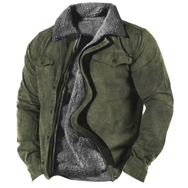 Sherpa-Lined Canvas Utility Jacket