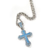 Silver Blue Pendant + 3mm24inch Stainless Steel Twist Chain