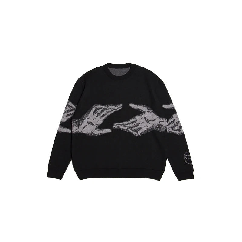 Graphic Oversized Knit Sweater