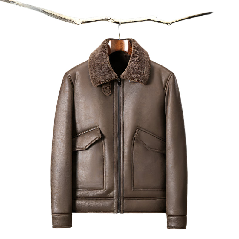 Aviator leather jacket