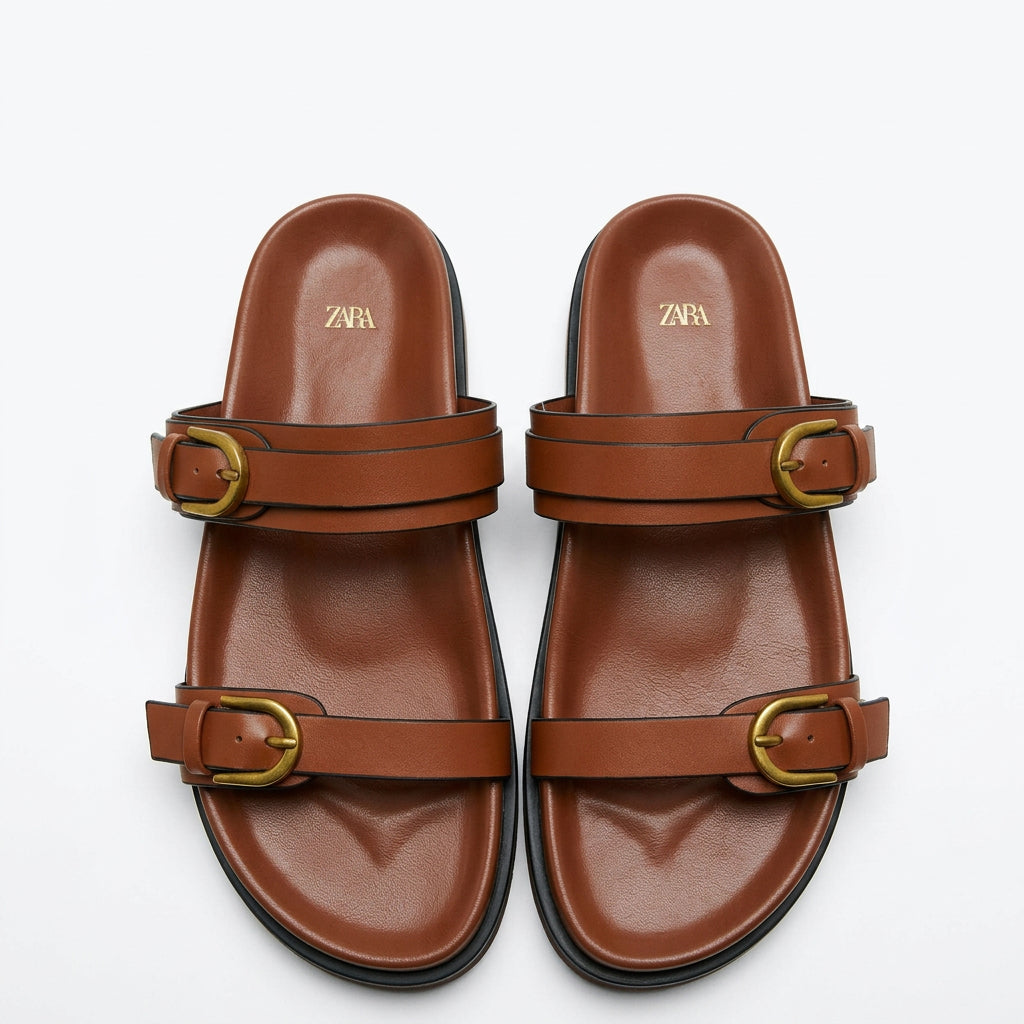 Buckle-Strap Platform Sandals
