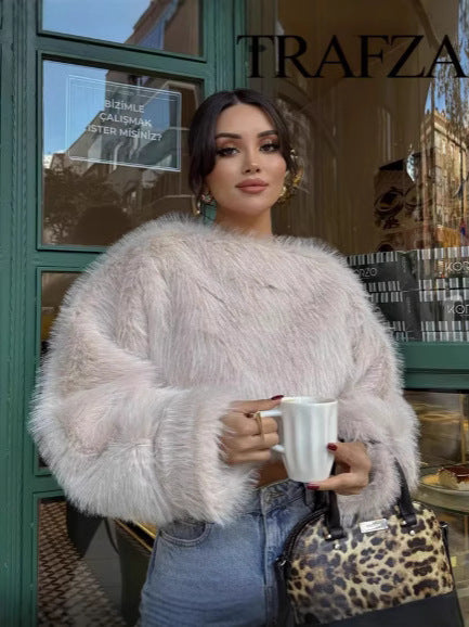 Women's Faux Fur Pullover Coat